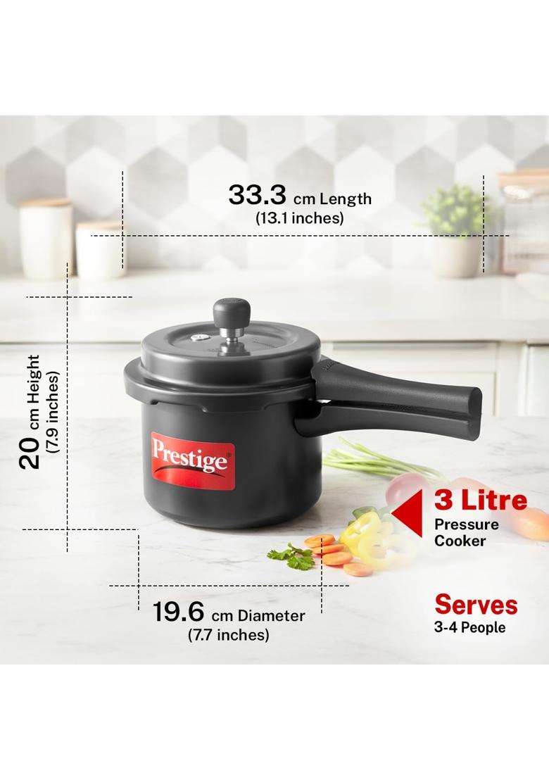 Prestige Hard Anodised Popular Svachh Outerlid Pressure Cooker | 3 L | 3.2 Qt - Indya