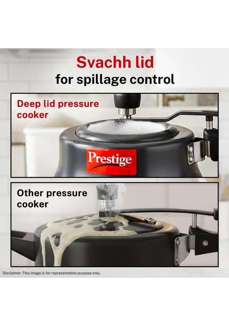 Prestige Hard Anodized Nakshatra Plus Inner Lid Pressure Cooker | 3 L | 3.2 Qt | Induction Compatible - Indya
