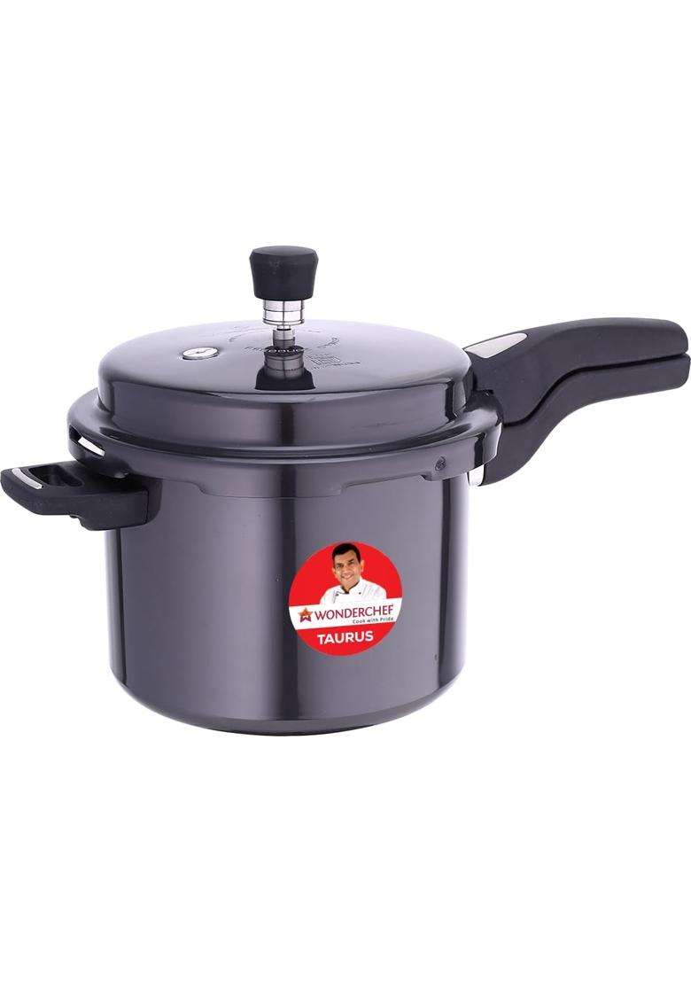 Wonderchef Taurus Hard Anodized Outer Lid Pressure Cooker | 5 L | 5.3 Qt | Induction Compatible - Indya
