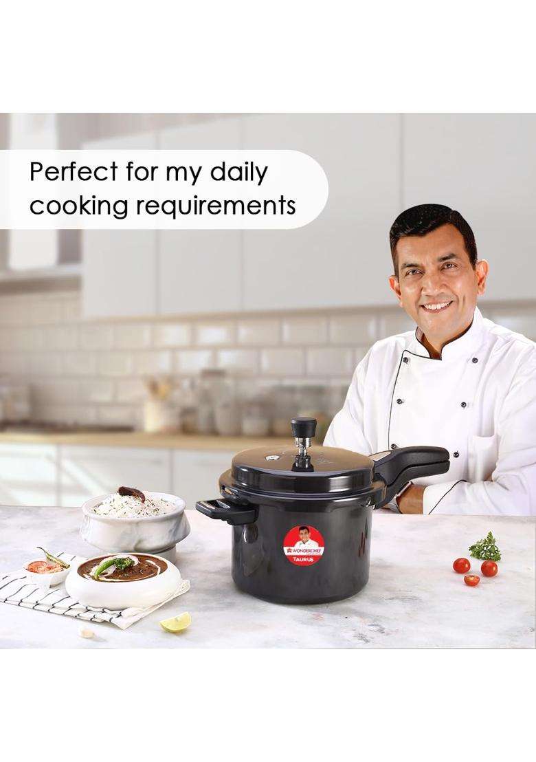 Wonderchef Taurus Hard Anodized Outer Lid Pressure Cooker | 5 L | 5.3 Qt | Induction Compatible - Indya