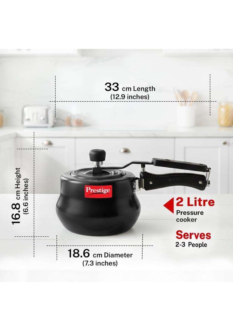 Prestige Svachh Induction Base Inner Lid Hard Anodised Handi Cooking Pot | 2 L | 2.1 Qt - Indya