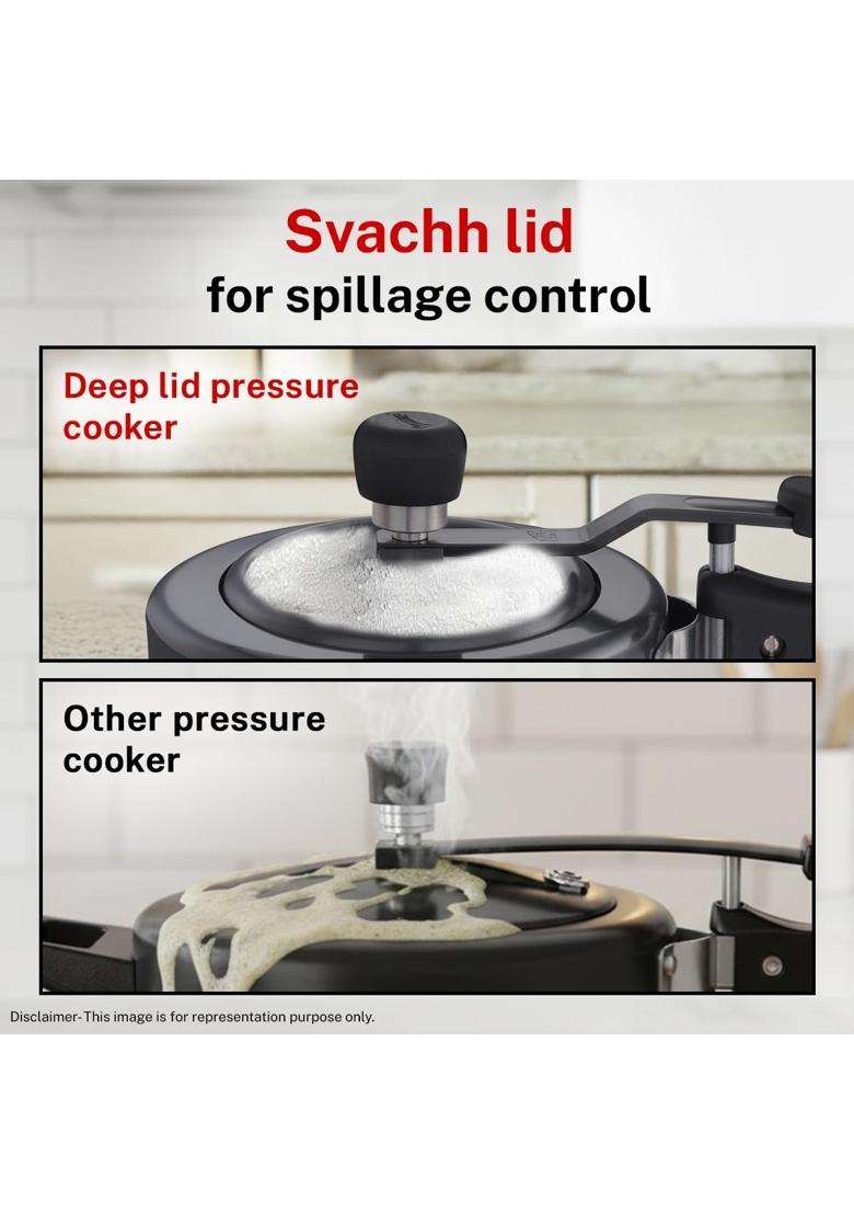 Prestige Svachh Induction Base Inner Lid Hard Anodised Handi Cooking Pot | 2 L | 2.1 Qt - Indya