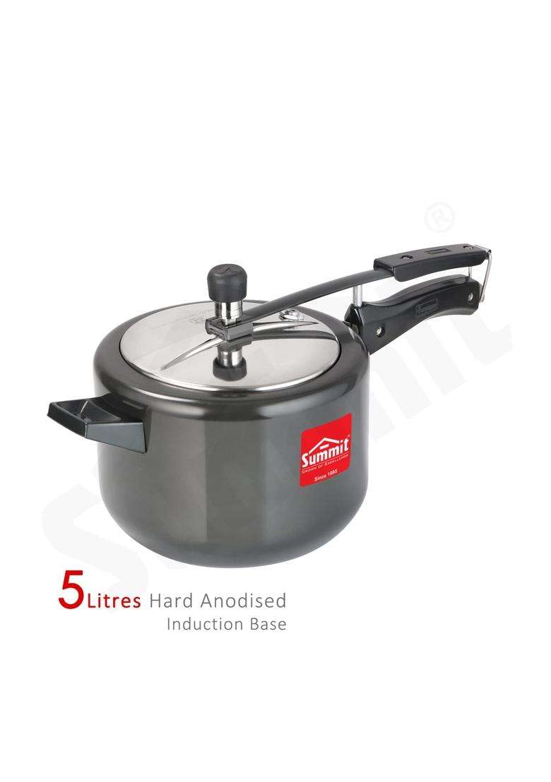 SUMMIT Inner Lid Plain Induction Base Hard Anodised Pressure Cooker | 5 L | 5.3 Qt - Indya
