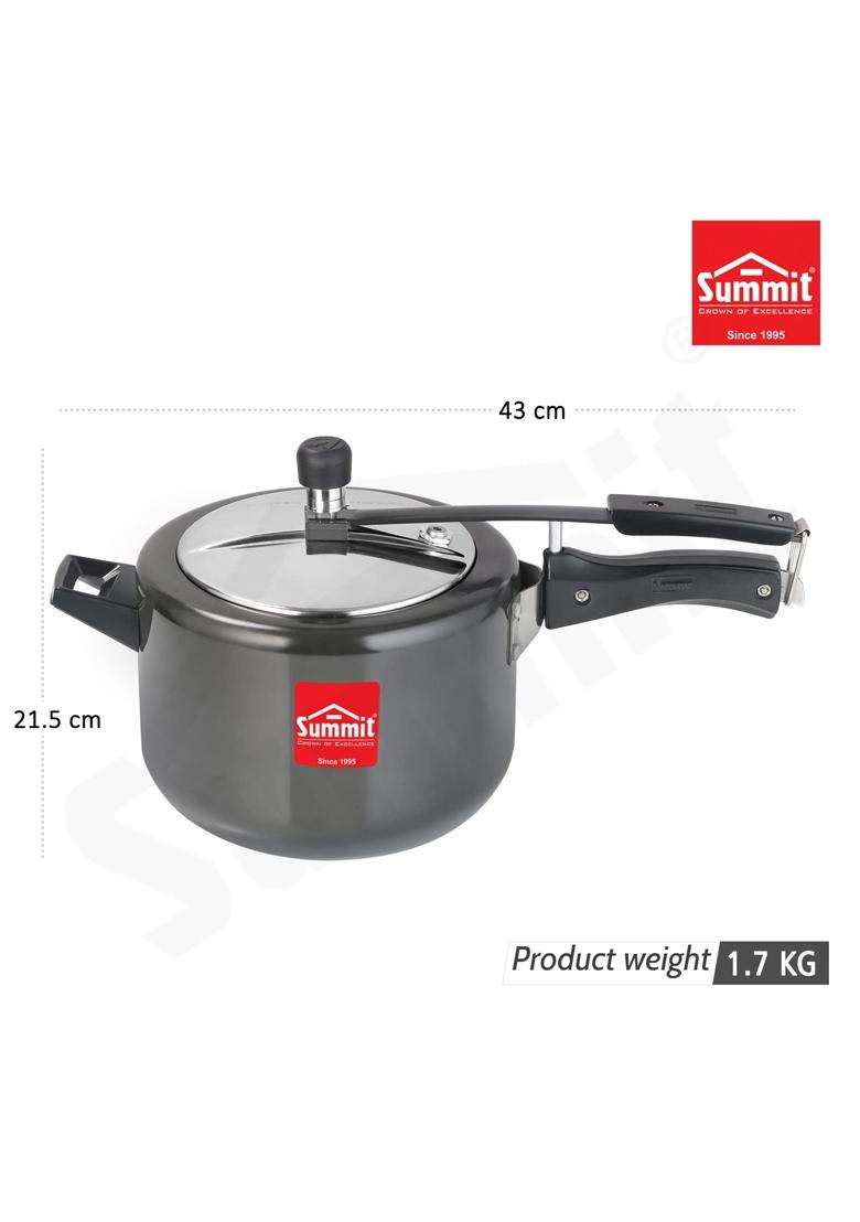 SUMMIT Inner Lid Plain Induction Base Hard Anodised Pressure Cooker | 5 L | 5.3 Qt - Indya