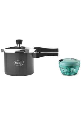 Pigeon Hard Anodised Pressure Cooker Outer Lid with Induction Base and Plastic Mini | 3 L | 3.2 Qt