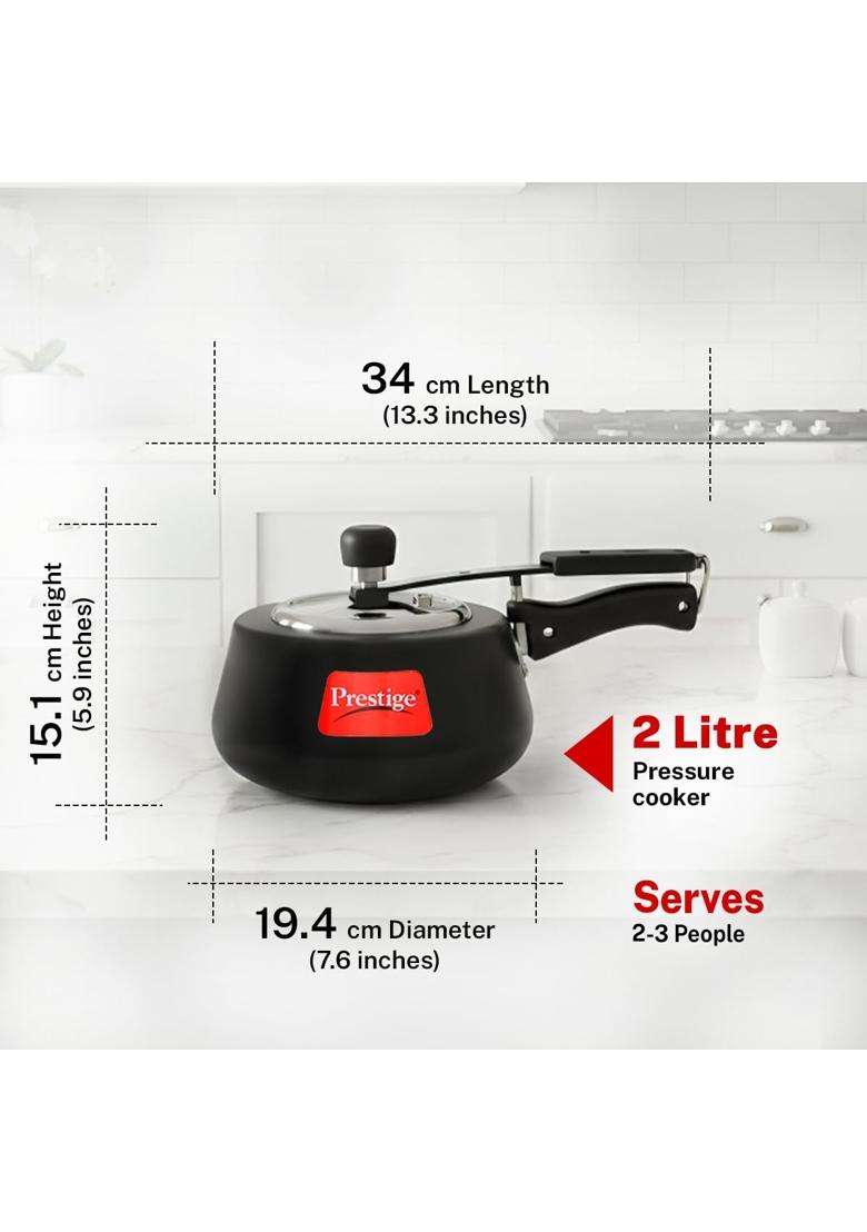 Prestige Nakshatra Cute Duo Svachh Hard Anodised Inner Lid Pressure Cooker | 2 L | 2.1 Qt - Indya