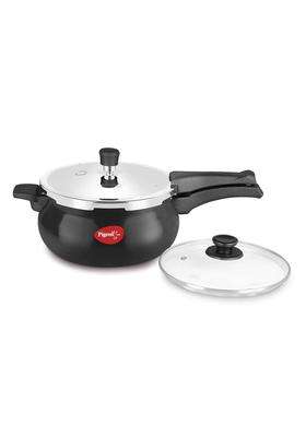 Pigeon By Stovekraft Titanium Hard Anodised Aluminium Handi Cooking Pot Outer Lid Pressure Cooker | 5 L | 5.3 Qt | Induction Compatible