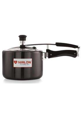 NIRLON Induction and Gas Compatible Hard Anodised Inner Lid Aluminium Pressure Cooker | 3 L | 3.2 Qt