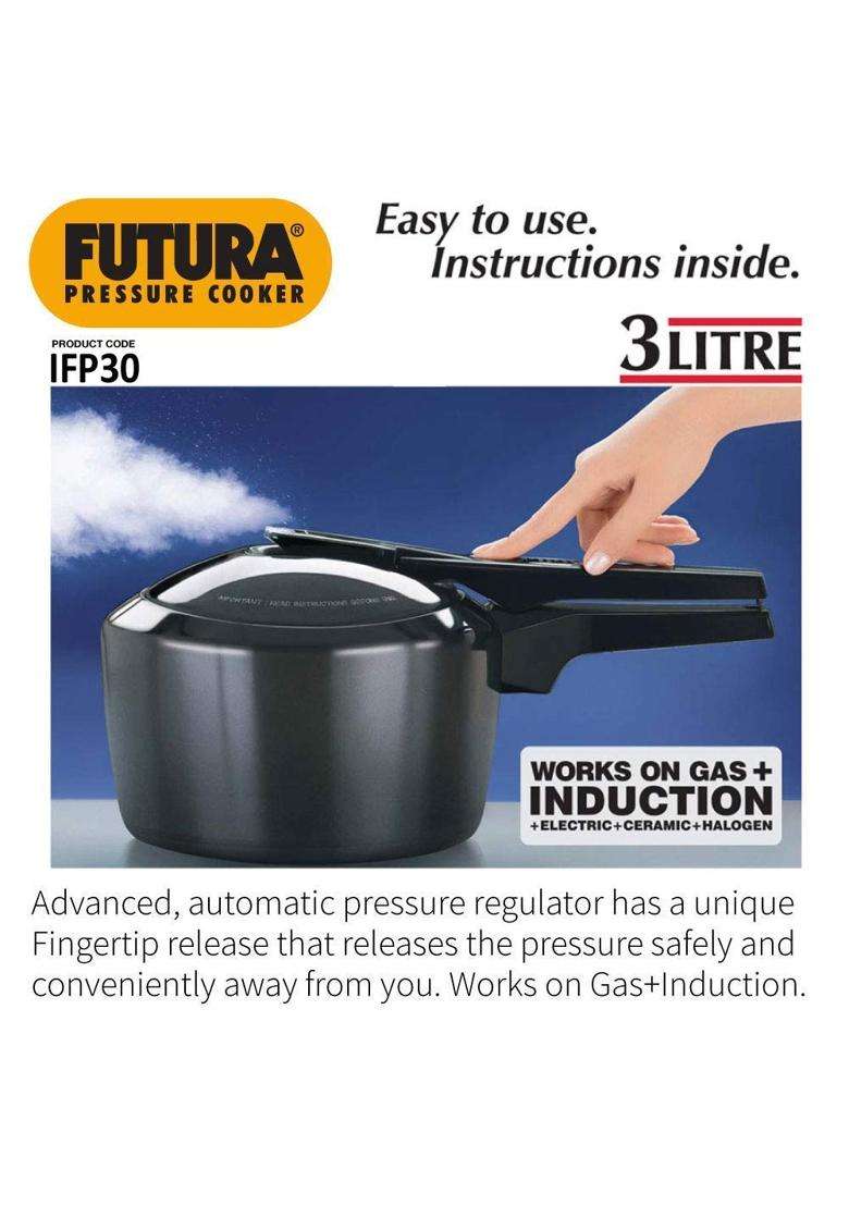 Hawkins Futura Pressure Cooker | 3 L | 3.2 Qt | Induction Compatible - Indya
