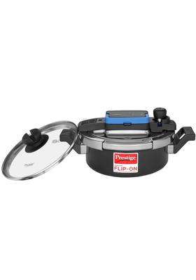 Prestige Svachh Flip-on Hard Anodised Pressure Cooker with Glass Lid | 3 L | 3.2 Qt | Induction Compatible
