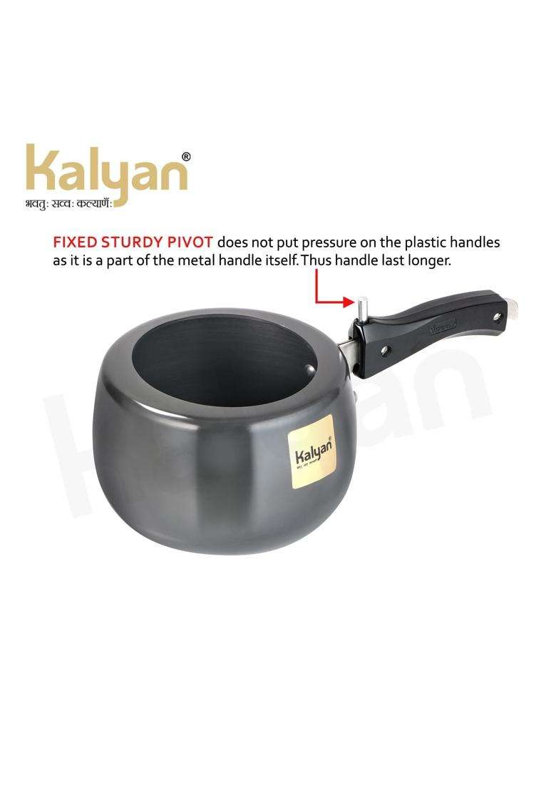KALYAN Innerlid Belly Induction Base Gold Series Hard Anodised Pressure Cooker | 2 L | 2.1 Qt - Indya