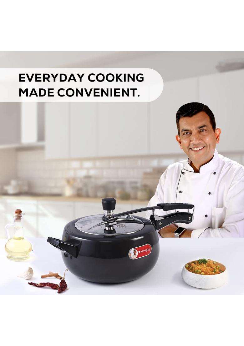 Wonderchef Taurus Hard Anodized Inner Lid Pressure Cooker | 5 L | 5.3 Qt | Induction Compatible - Indya
