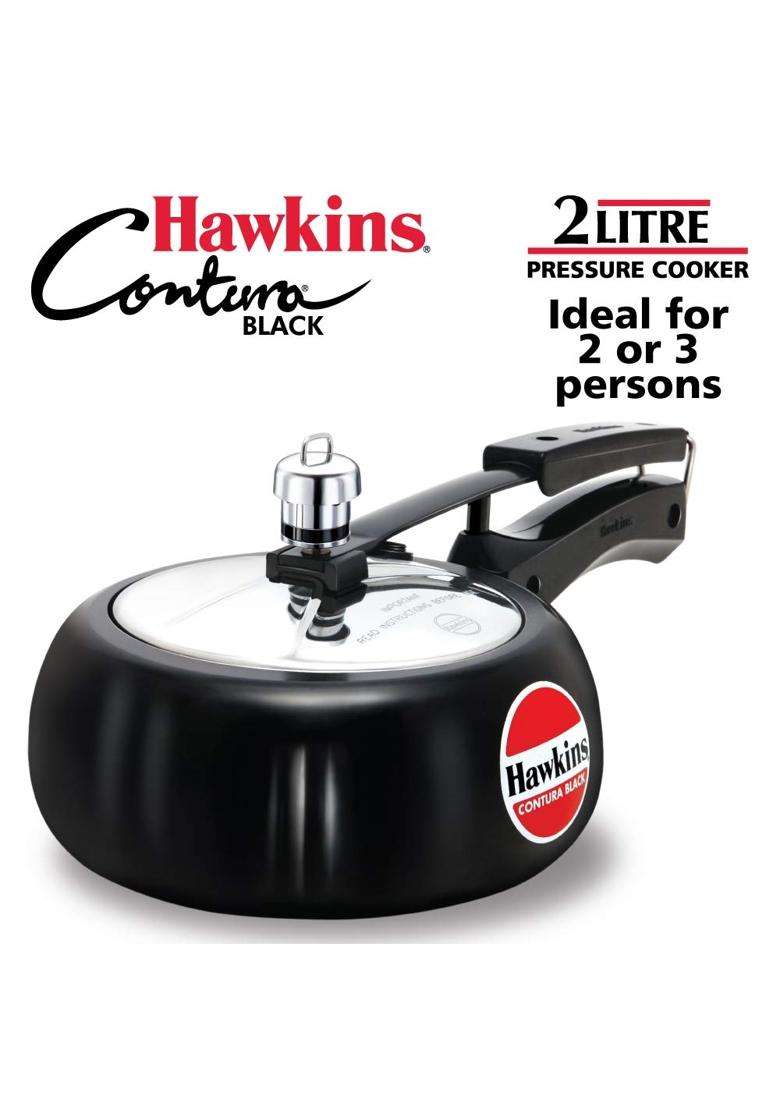 Hawkins Contura Hard Anodised Aluminium Pressure Cooker | 2 L | 2.1 Qt - Indya