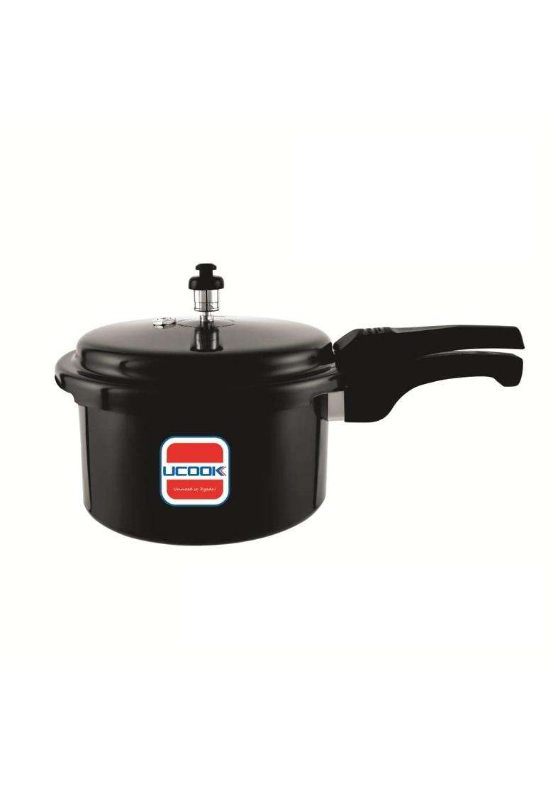 UCOOK By United Ekta Group Pentola DLX Black Hard Anodised Outer Lid Pressure Cooker | 3 L | 3.2 Qt - Indya