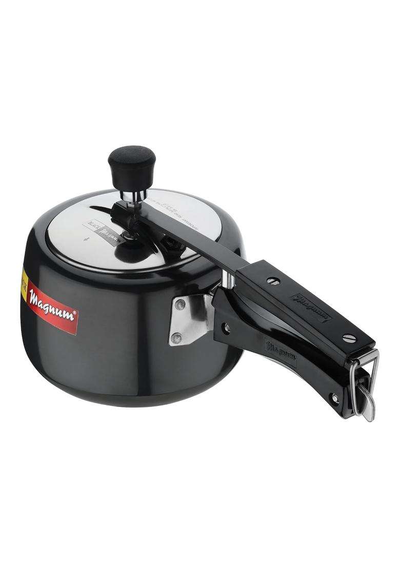 Black Magnum Pro Ibphs-1 Hard Anodised Handi Cooking Pot Pressure Cooker Induction Base | 3 L | 3.2 Qt - Indya