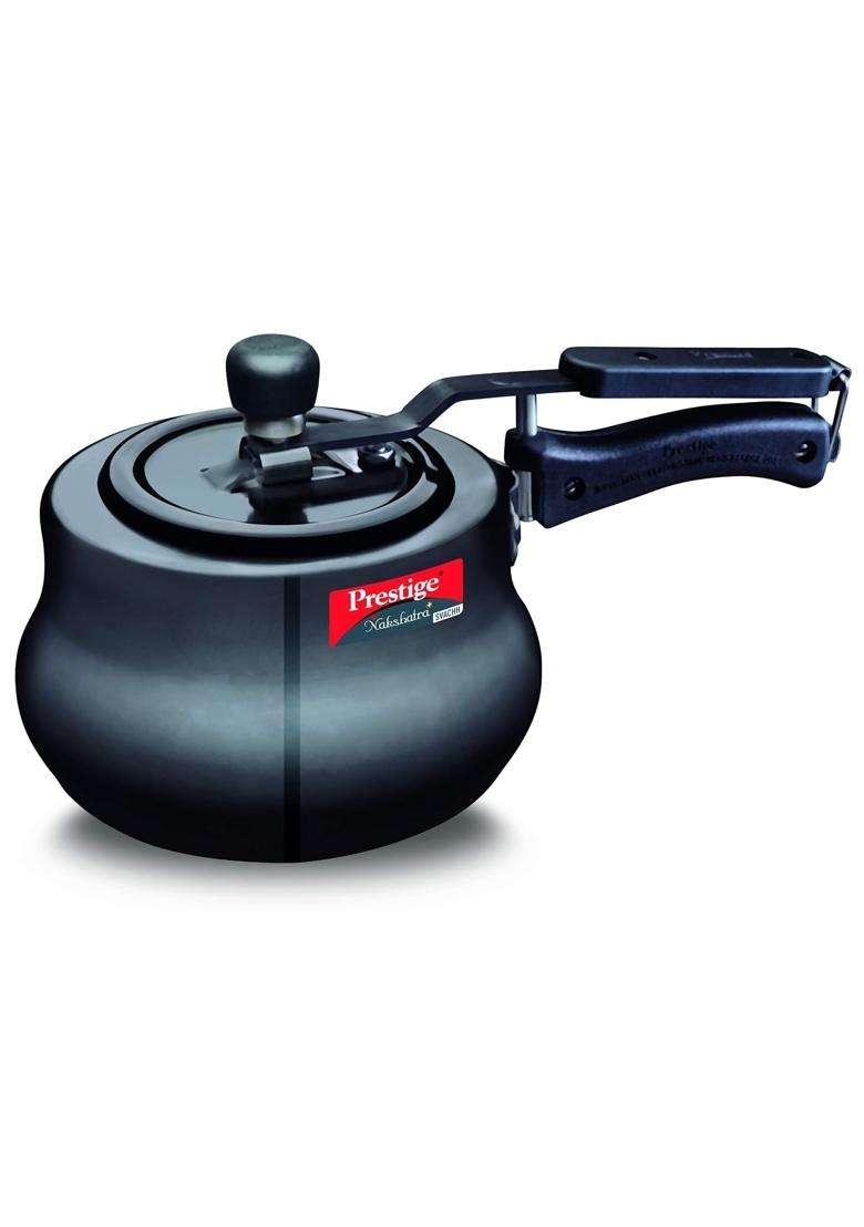Prestige Nakshatra Plus Svachh Hard Anodised Spillage Control Handi Cooking Pot Inner Lid Pressure | 3 L | 3.2 Qt | Non-Stick - Indya