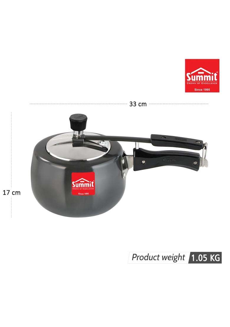 SUMMIT Innerlid Contura Induction Base Hard Anodised Pressure Cooker | 2 L | 2.1 Qt - Indya