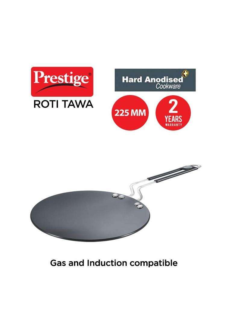 Prestige Hard Anodised Plus Cookware Induction Base Roti Tawa Flat Griddle | 2 L | 2.1 Qt - Indya