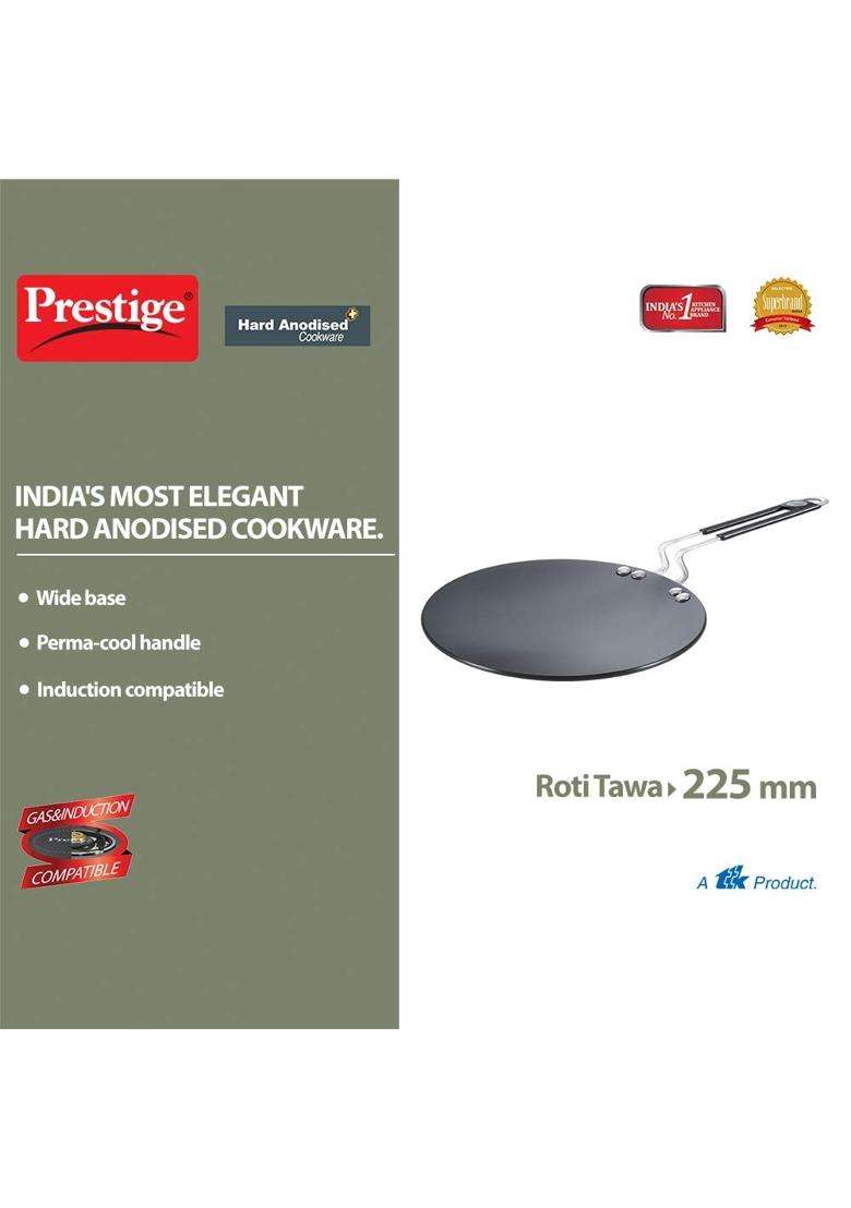 Prestige Hard Anodised Plus Cookware Induction Base Roti Tawa Flat Griddle | 2 L | 2.1 Qt - Indya