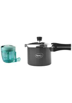 Pigeon Hard Anodised Pressure Cooker Outer Lid with Induction Base and Pigeon Handy | 3 L | 3.2 Qt