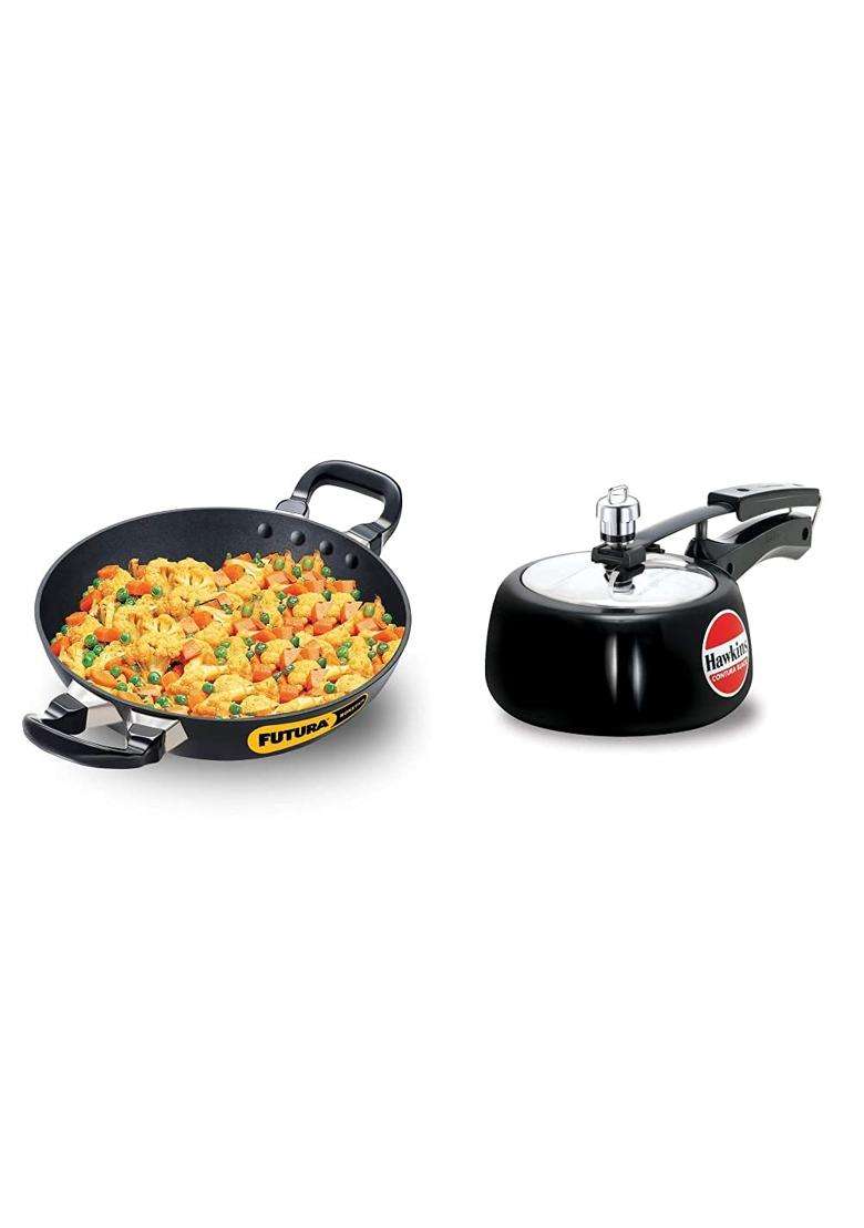 Hawkins Futura Nonstick Deep-Fry Pan | 1.5 L | 1.6 Qt | 22 cm | 8.7 Inch - Indya