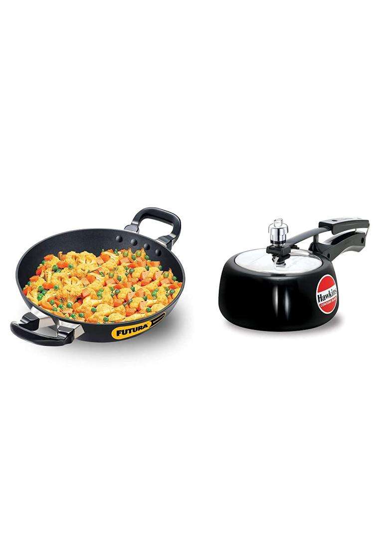Hawkins Futura Nonstick Deep-Fry Pan | 1.5 L | 1.6 Qt | 22 cm | 8.7 Inch - Indya