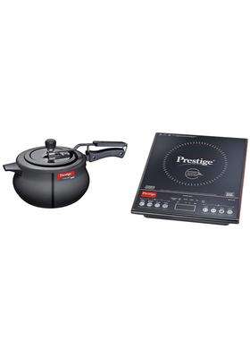 Prestige Svachh Nakshatra Plus Hard Anodised Pressure Handi Cooking Pot and PIC 3.1 V3 2000-Watt | 5 L | 5.3 Qt | Induction Compatible
