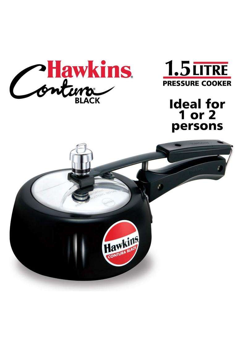 Hawkins Contura Hard Anodised Aluminium Pressure Cooker | 1.5 L | 1.6 Qt - Indya