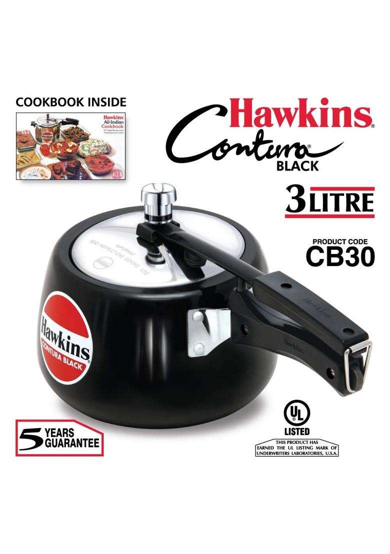 Hawkins Contura Hard Anodised Aluminium Pressure Cooker | 3 L | 3.2 Qt - Indya