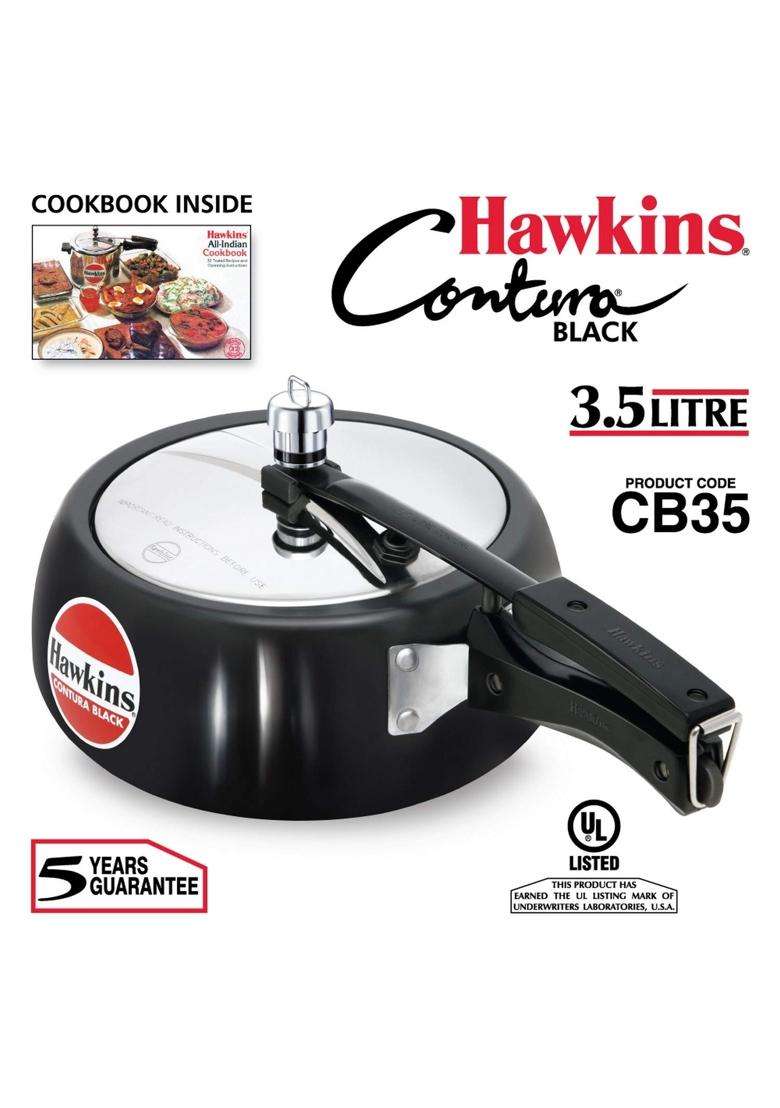 Hawkins Contura Hard Anodised Aluminium Pressure Cooker | 3.5 L | 3.7 Qt | 28 cm | 11 Inch - Indya