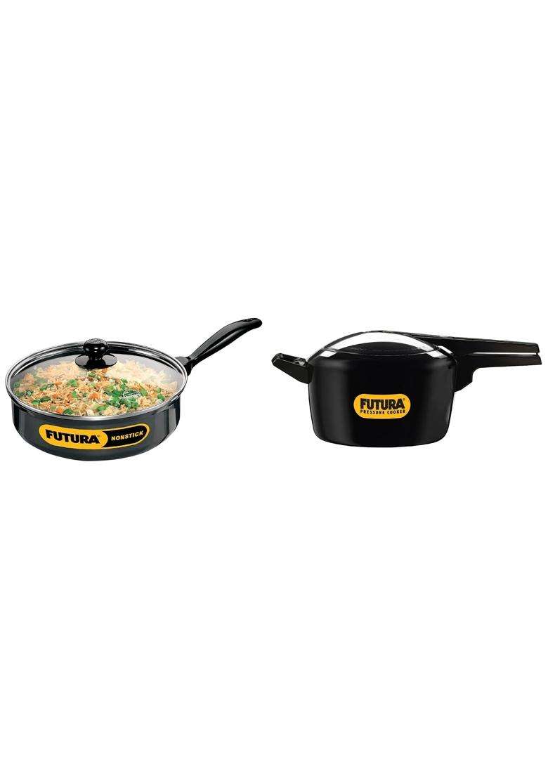 Hawkins Futura Hard Anodised Alumnium Inner Lid Pressure Cooker | 5 L | 5.3 Qt | Non-Stick - Indya