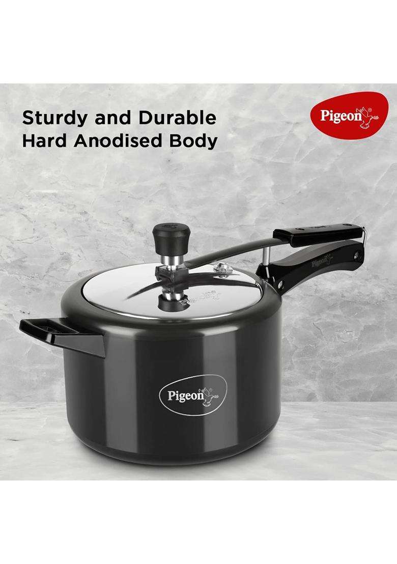 Pigeon By Stovekraft Titanium Induction Base Inner Lid Hard Anodised Aluminium | 5 L | 5.3 Qt - Indya