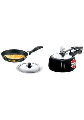 Hawkins Contura Black Pressure Cooker | 1.5 L | 1.6 Qt | 22 cm | 8.7 Inch | Non-Stick | With Lid