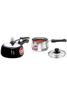 Hawkins Contura Black Pressure Cooker | 1.5 L | 1.6 Qt | Induction Compatible | With Lid
