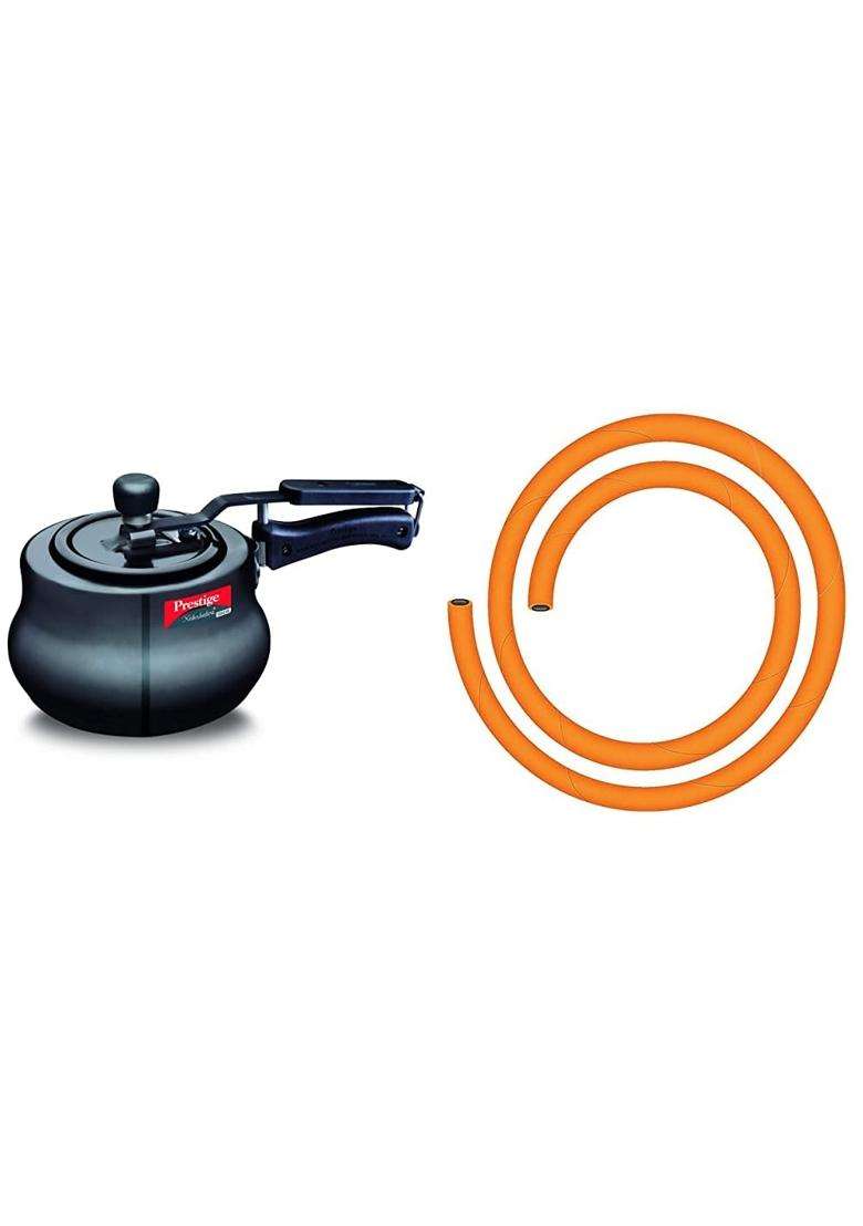 Prestige Svachh Nakshatra Plus Hard Anodised Pressure Handi Cooking Pot Prestige LPG Hose | 3 L | 3.2 Qt - Indya