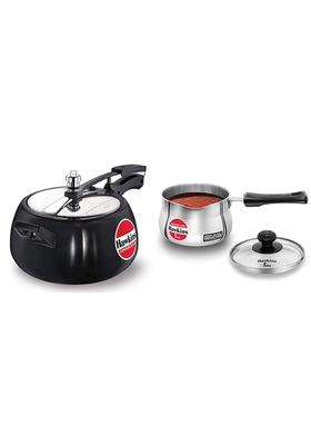 Hawkins Contura Black Pressure Cooker | 5 L | 5.3 Qt | Induction Compatible | With Lid