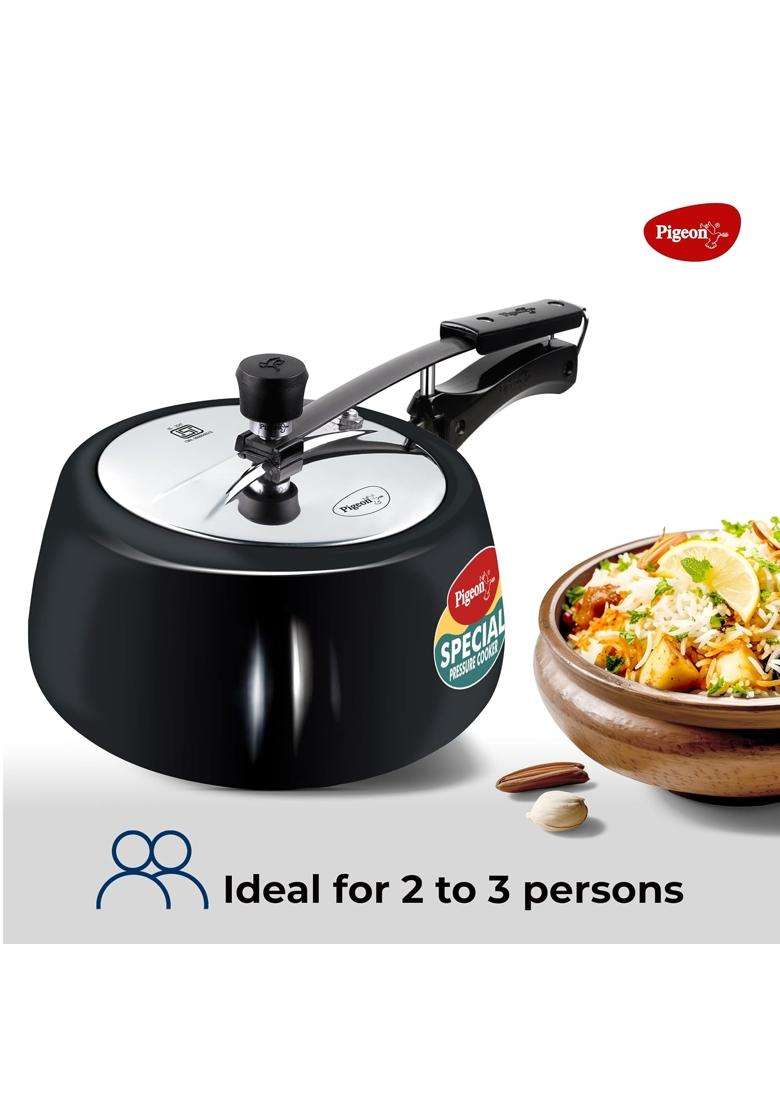 Pigeon By Stovekraft Special Plus Hard Anodised Inner Lid Induction Base Pressure | 2 L | 2.1 Qt - Indya