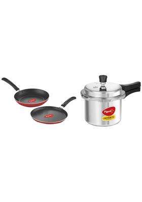 Pigeon By Stovekraft Favourite Induction Base Aluminium Pressure Cooker with Outer Lid | 3 L | 3.2 Qt | Non-Stick