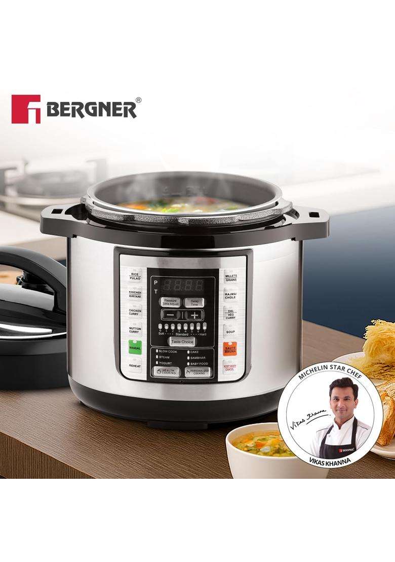 BERGNER MasterPro Electric Pressure Cooker | 3 L | 3.2 Qt | Non-Stick - Indya