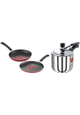 Pigeon By Stovekraft Special Stainless Steel Inner Lid Induction Base Pressure Cooker | 3 L | 3.2 Qt | Non-Stick