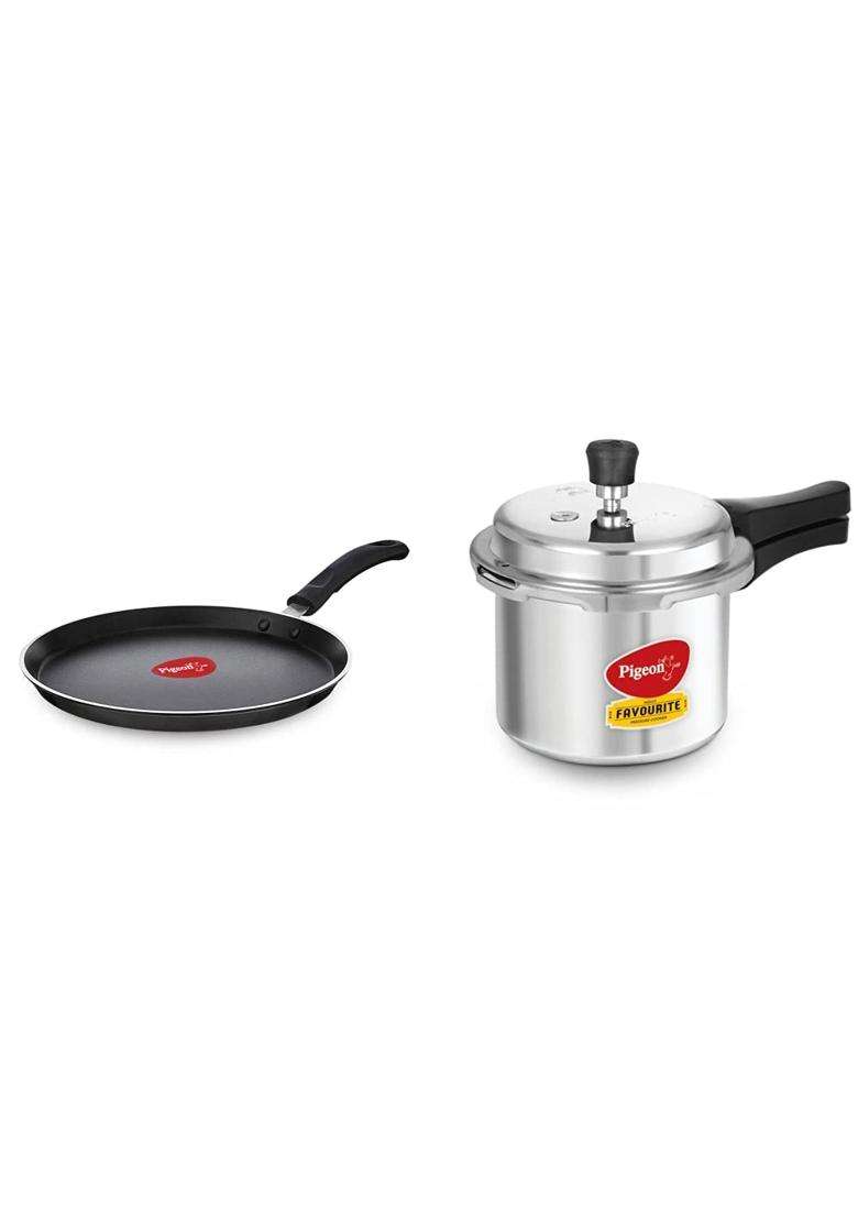 Pigeon By Stovekraft Favourite Outer Lid Non Induction Aluminium Pressure Cooker | 3 L | 3.2 Qt | Non-Stick - Indya