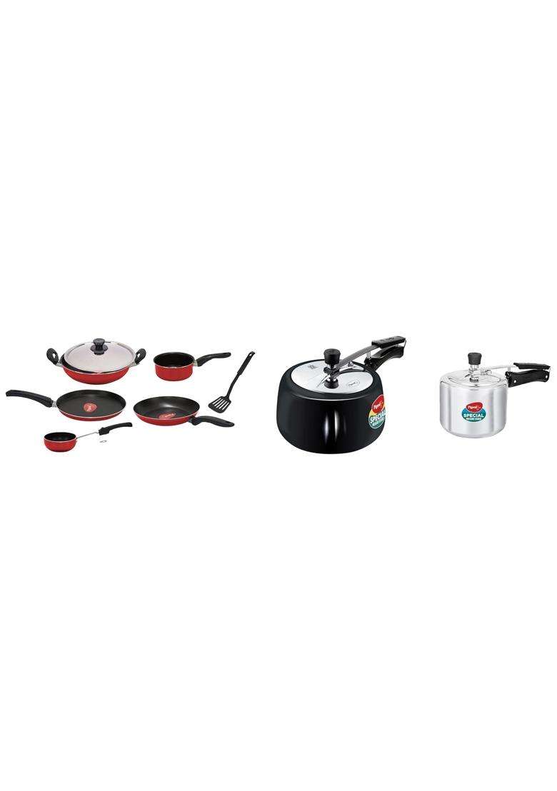 Pigeon Favourite Gift Set Non-Stick Coated | 3 L | 3.2 Qt | 7-Piece Set | Induction Compatible - Indya