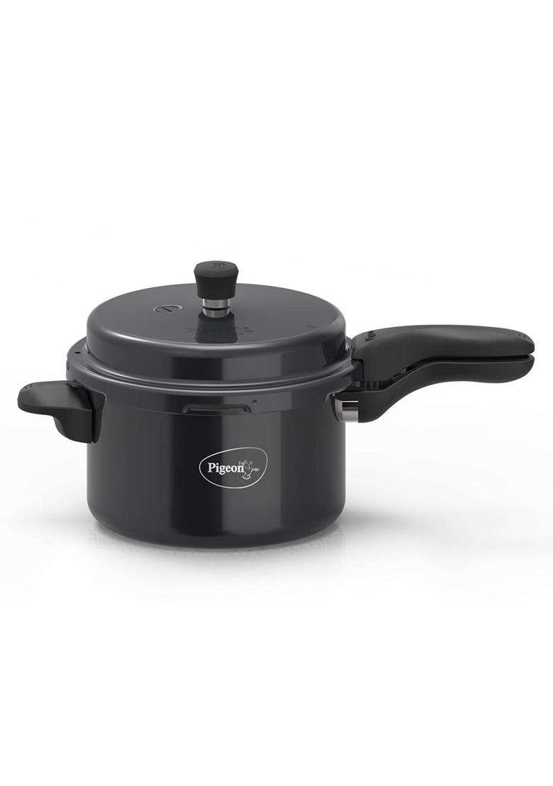 Pigeon Titanium Hard Anodized Pressure Cooker | 5 L | 5.3 Qt | Induction Compatible | Non-Stick - Indya