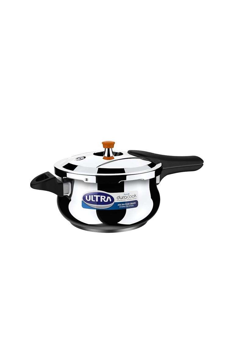 ULTRA Duracook Handi Cooking Pot Pressure Cooker | 5.5 L | 5.8 Qt | Induction Compatible | Non-Stick | Food Safe - Indya