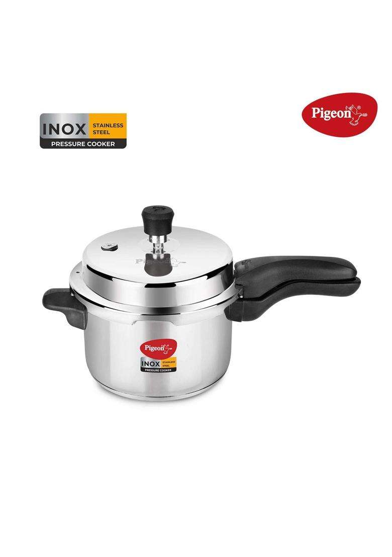 Pigeon INOX Stainless Steel Pressure Cooker Basics Induction Base Non-Stick | 3 L | 3.2 Qt - Indya