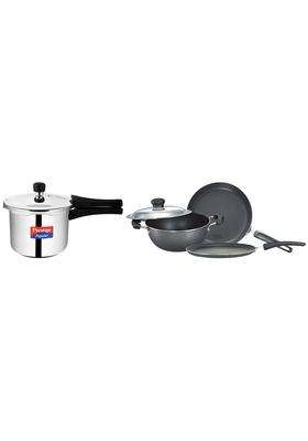 Prestige Popular Stainless Steel Outer Lid Pressure Cooker | 3 L | 3.2 Qt | Non-Stick
