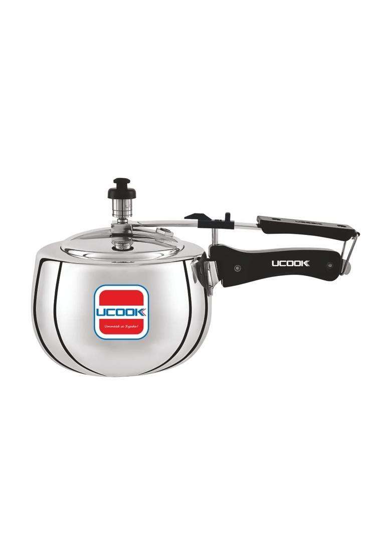 UCOOK By United Ekta Group Silvo Bulging Shape Aluminium Inner Lid Non-Induction | 3 L | 3.2 Qt - Indya