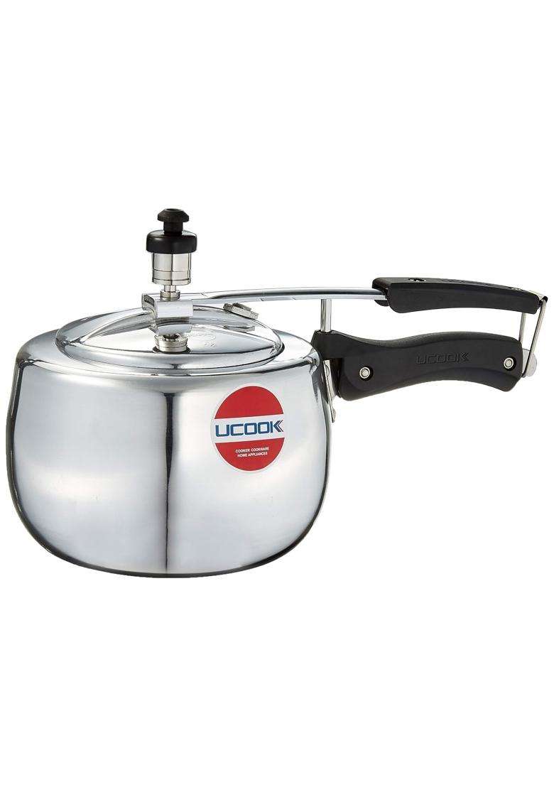 UCOOK By United Ekta Engg. Silvo Plus Induction Base Inner Lid Aluminium Pressure | 3 L | 3.2 Qt - Indya