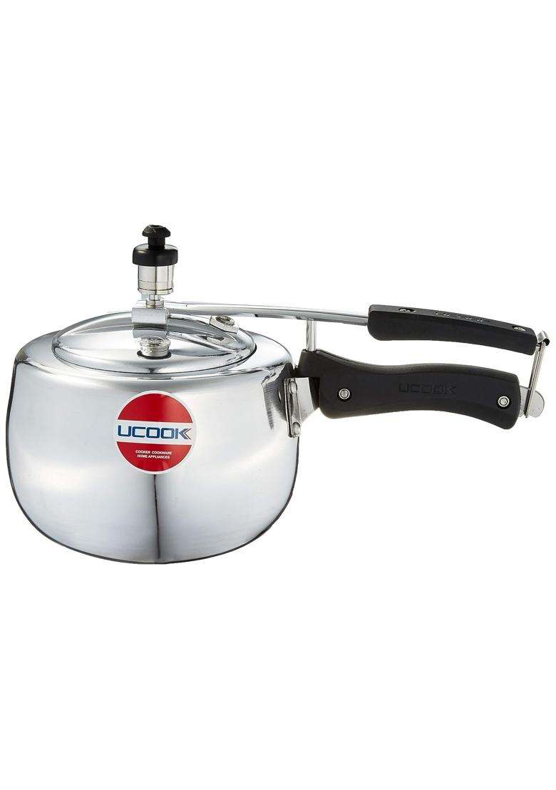 UCOOK By United Ekta Engg. Silvo Plus Induction Base Inner Lid Aluminium Pressure | 3 L | 3.2 Qt - Indya
