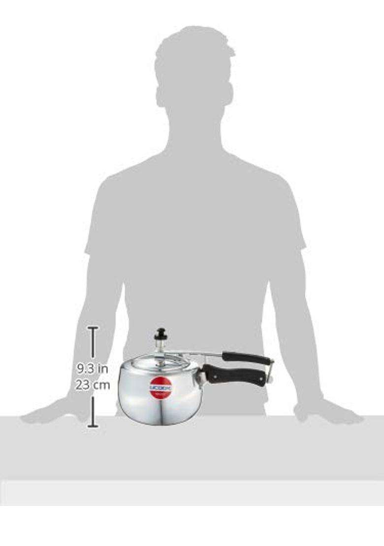 UCOOK By United Ekta Engg. Silvo Plus Induction Base Inner Lid Aluminium Pressure | 3 L | 3.2 Qt - Indya